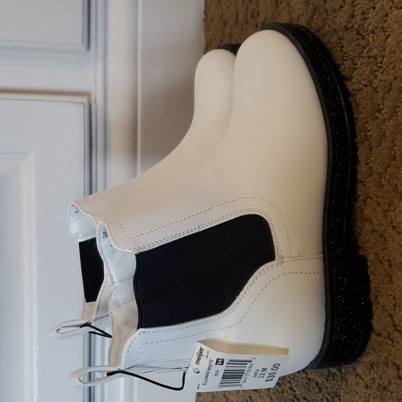 Girls MIA Girl Ellowin White Chelsea Boots Size 2 3 Glitter Midsoles Go-Go NWT - Picture 4 of 7